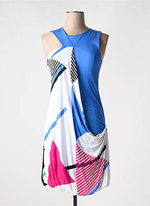 Robe courte sans manche sans manche bleu PARAMITA femme