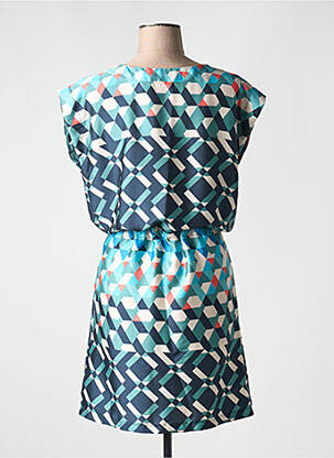 Robe mi-longue manches courtes manches courtes vert LA FEE MARABOUTEE femme
