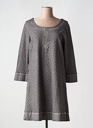 Robe mi-longue manches 3/4 manches 3/4 gris MALOKA femme