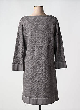 Robe mi-longue manches 3/4 manches 3/4 gris MALOKA femme