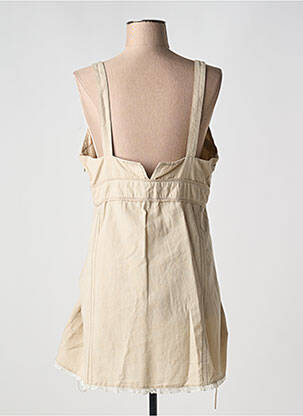 Robe courte tissage crêpe fines bretelles beige SALT & PEPPER femme