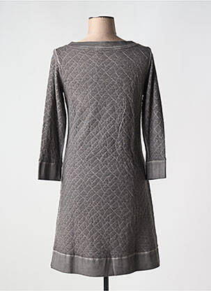 Robe mi-longue manches 3/4 manches 3/4 gris MALOKA femme