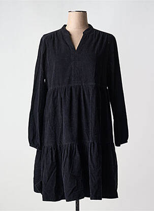 Robe courte manches longues manches longues noir ORIENTIQUE NATURALLY femme