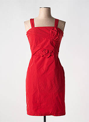 Robe courte coupe cintrée fines bretelles rouge POUSSIERE D'ETOLE femme