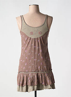 Robe courte sans manche sans manche marron BANDE ORIGINALE femme