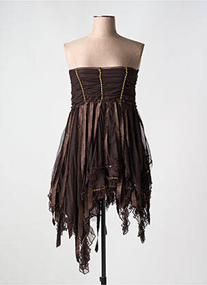 Robe courte sans manche sans manche marron EMPHASIS femme