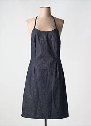 Robe mi-longue col rond fines bretelles bleu CHATTAWAK femme