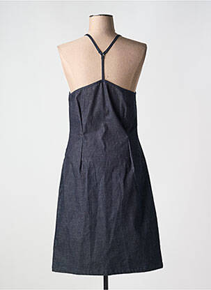 Robe mi-longue col rond fines bretelles bleu CHATTAWAK femme