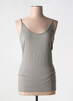 Top tissage jersey fines bretelles vert LA FEE MARABOUTEE femme