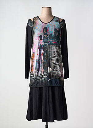 Robe mi-longue noir SAVE THE QUEEN pour femme