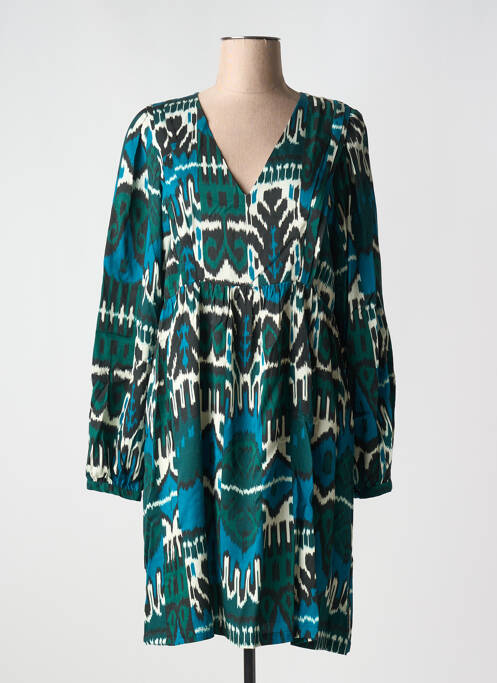 Robe courte vert LA FEE MARABOUTEE pour femme