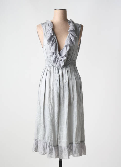 Robe mi-longue gris LA FEE MARABOUTEE pour femme