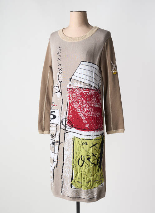 Robe mi-longue marron ELISA CAVALETTI pour femme