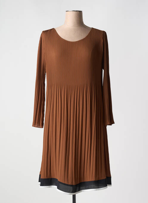 Robe mi-longue marron LA FEE MARABOUTEE pour femme