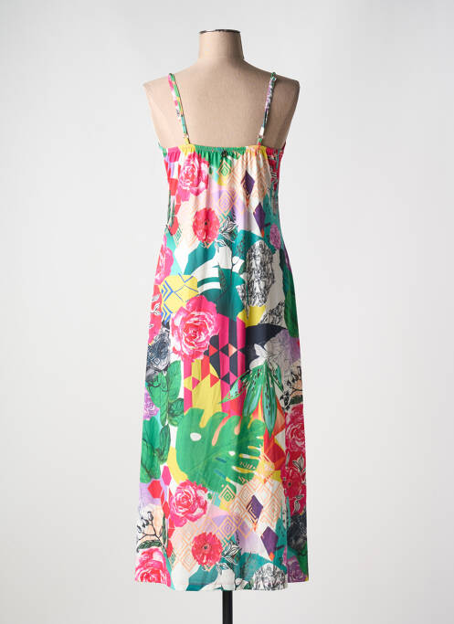 Robe mi-longue vert MALOKA pour femme