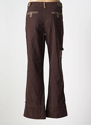 Pantalon droit fermeture zippée sous rabat boutonné marron SALT & PEPPER femme