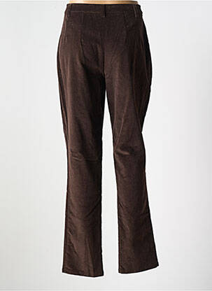 Pantalon droit fermeture zippée sous rabat boutonné marron ROSA ROSAM femme