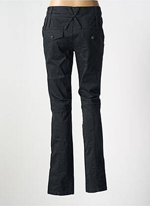 Pantalon chino fermeture zippée sous rabat boutonné noir R 867 femme