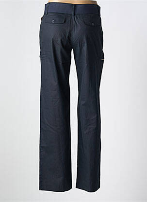 Pantalon droit fermeture zippée sous rabat boutonné bleu VERTIGO femme