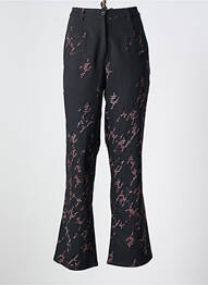 Pantalon droit fermeture zippée sous rabat boutonné noir ROSA ROSAM femme
