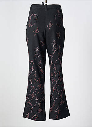 Pantalon droit fermeture zippée sous rabat boutonné noir ROSA ROSAM femme
