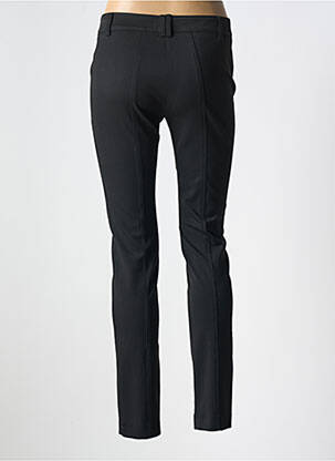 Pantalon slim fermeture zippée sous rabat boutonné noir CRYSTAL WORLD femme