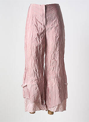 Pantalon 7/8 fermeture zippée sous rabat avec crochet rose LAUREN VIDAL femme
