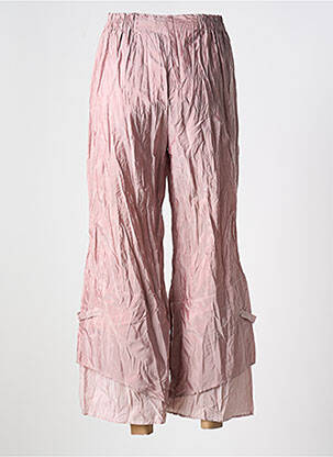 Pantalon 7/8 fermeture zippée sous rabat avec crochet rose LAUREN VIDAL femme