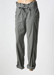 Pantalon droit fermeture zippée sous rabat boutonné gris BANDE ORIGINALE femme