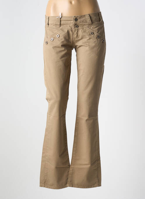 Pantalon droit beige E.LOCO pour femme