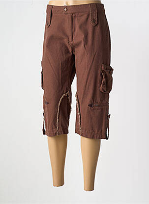 Corsaire tissage denim taille normale marron ET COMPAGNIE femme