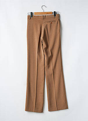 Pantalon droit fermeture zippée sous rabat boutonné taille normale marron VERTIGO femme