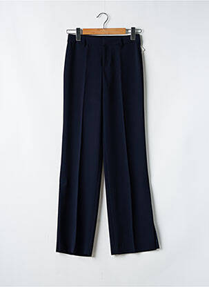 Pantalon droit tissage crêpe taille normale bleu VERTIGO femme