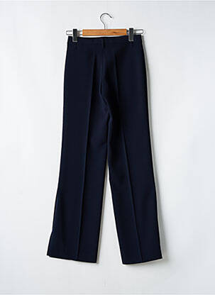Pantalon droit fermeture zippée sous rabat avec crochet taille normale bleu VERTIGO femme