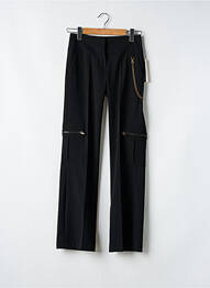 Pantalon droit tissage crêpe taille normale noir LA FEE MARABOUTEE femme