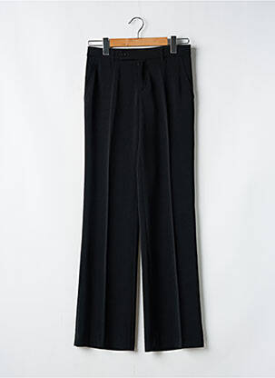 Pantalon large fermeture zippée sous rabat boutonné taille normale noir VERTIGO femme