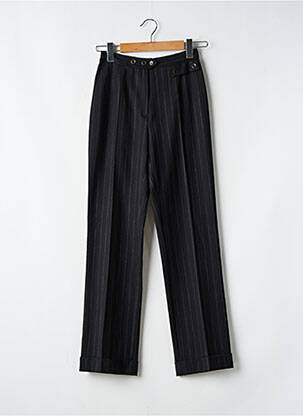 Pantalon droit fermeture zippée sous rabat boutonné taille normale noir ROSA ROSAM femme