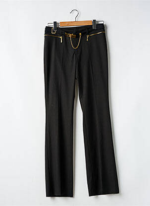 Pantalon droit tissage popeline taille normale noir VERTIGO femme
