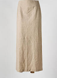 Jupe longue fermeture zippée au dos beige ZAPA femme