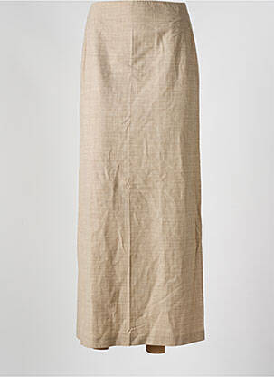 Jupe longue fermeture zippée au dos beige ZAPA femme