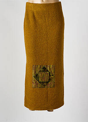 Jupe longue fermeture zippée au dos jaune COCO MENTHE femme