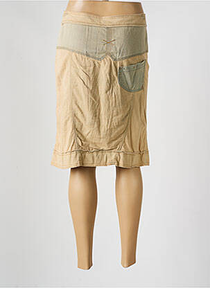Jupe mi-longue coupe droite marron ELISA CAVALETTI femme