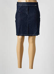 Jupe courte fermeture zip latéral bleu MALOKA femme
