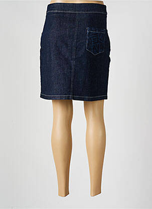 Jupe courte fermeture zip latéral bleu MALOKA femme