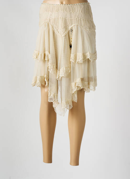 Jupe mi-longue stretch blanc ELISA CAVALETTI femme