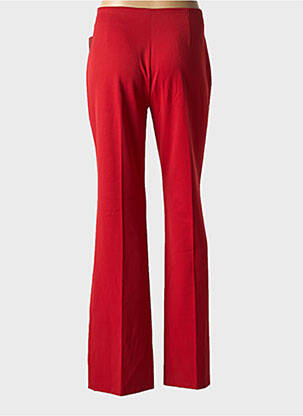 Pantalon flare fermeture zippée sous rabat avec crochet taille haute rouge VERTIGO femme