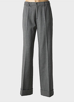 Pantalon flare fermeture zippée sous rabat avec crochet taille haute gris VERTIGO femme