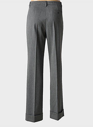 Pantalon flare fermeture zippée sous rabat avec crochet taille haute gris VERTIGO femme