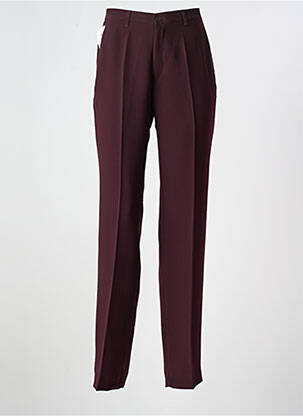Pantalon droit tissage crêpe taille haute violet VERTIGO femme