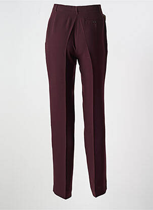 Pantalon droit taille à pinces taille haute violet VERTIGO femme